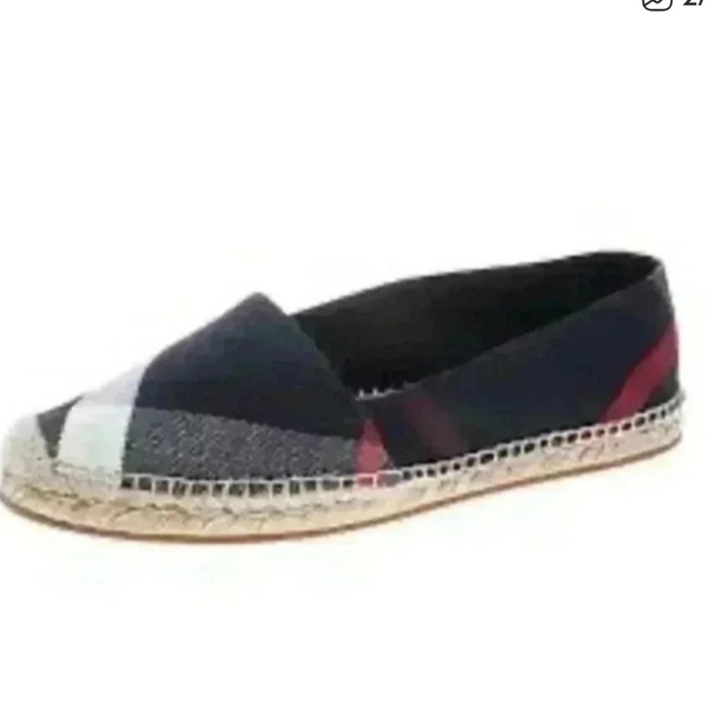 Burberry Multicolor House Check Canvas Espadrille Flats Size 40.5 Womens - Picture 3 of 15